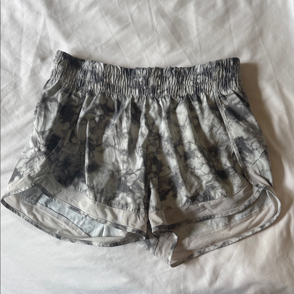 Athleta Black and White Marble Athletic Shorts